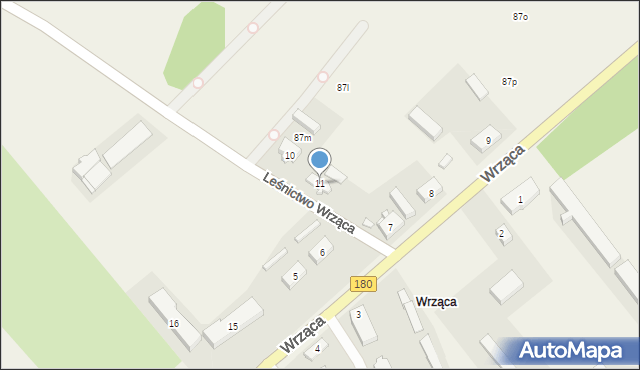 Wrząca, Wrząca, 11, mapa Wrząca