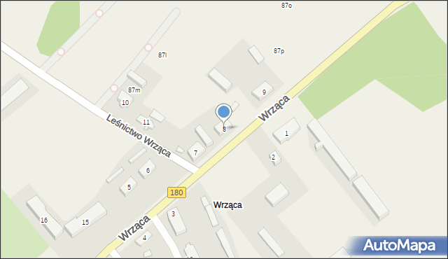 Wrząca, Wrząca, 8, mapa Wrząca