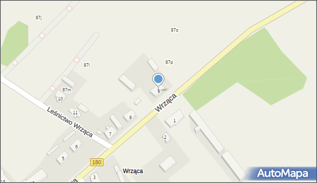 Wrząca, Wrząca, 9, mapa Wrząca