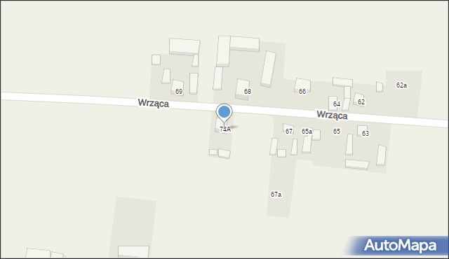 Wrząca, Wrząca, 74A, mapa Wrząca