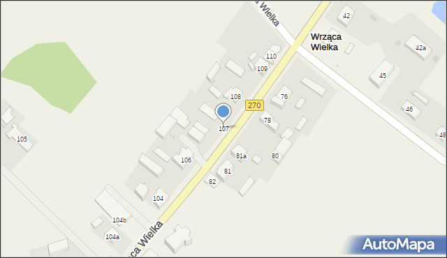 Wrząca Wielka, Wrząca Wielka, 107, mapa Wrząca Wielka