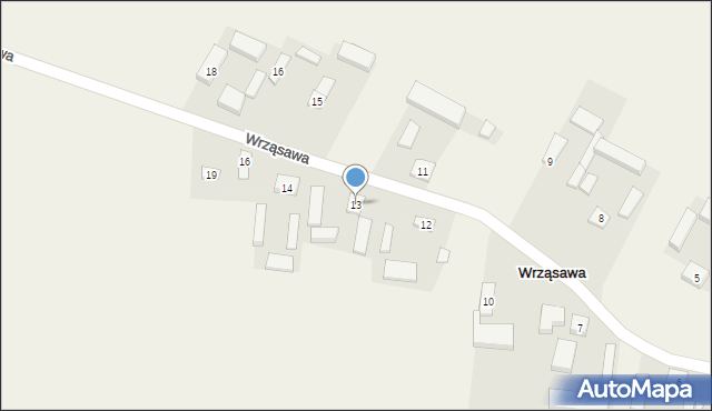 Wrząsawa, Wrząsawa, 13, mapa Wrząsawa