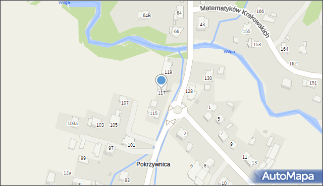 Wrząsowice, Wrzosowa, 117, mapa Wrząsowice