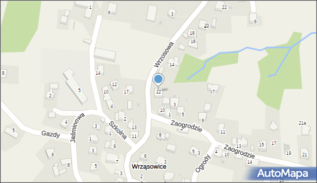 Wrząsowice, Wrzosowa, 12, mapa Wrząsowice