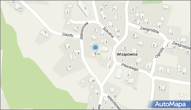 Wrząsowice, Wrzosowa, 5, mapa Wrząsowice