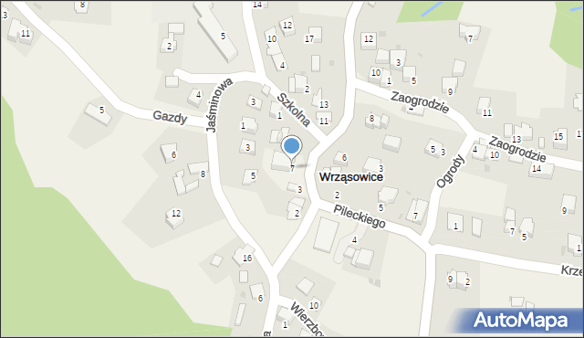 Wrząsowice, Wrzosowa, 7, mapa Wrząsowice