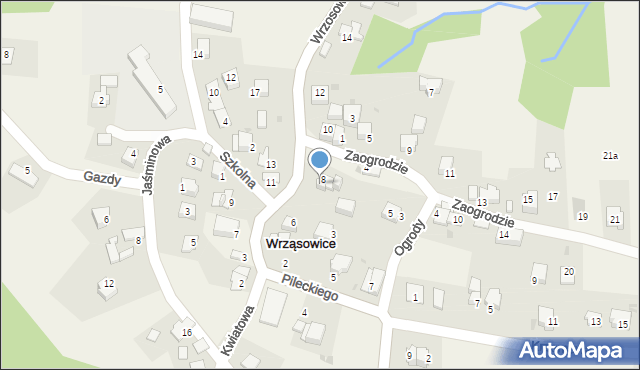 Wrząsowice, Wrzosowa, 8A, mapa Wrząsowice