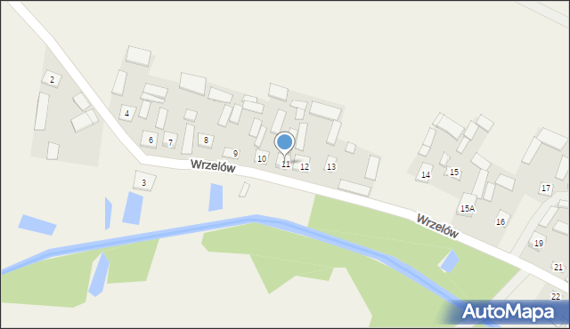 Wrzelów, Wrzelów, 11, mapa Wrzelów