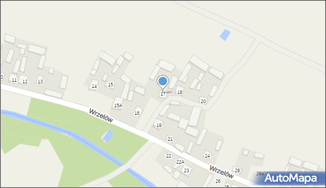 Wrzelów, Wrzelów, 17, mapa Wrzelów