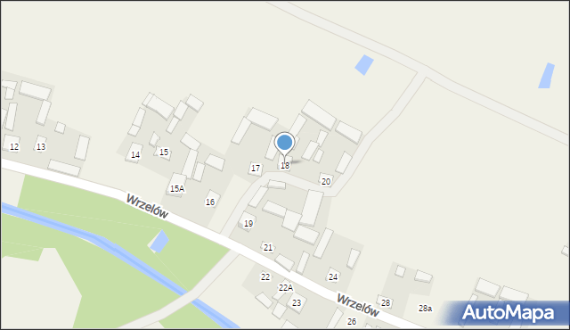 Wrzelów, Wrzelów, 18, mapa Wrzelów