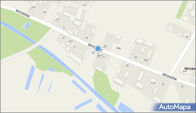 Wrzelów, Wrzelów, 25, mapa Wrzelów