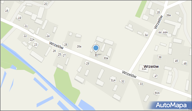 Wrzelów, Wrzelów, 30, mapa Wrzelów