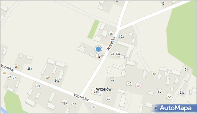 Wrzelów, Wrzelów, 34, mapa Wrzelów