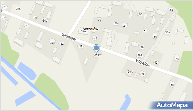 Wrzelów, Wrzelów, 60A, mapa Wrzelów