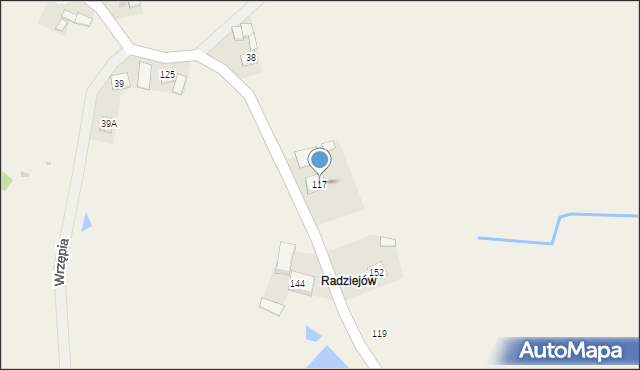 Wrzępia, Wrzępia, 117, mapa Wrzępia