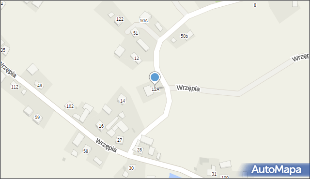 Wrzępia, Wrzępia, 12A, mapa Wrzępia