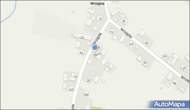 Wrzępia, Wrzępia, 134, mapa Wrzępia