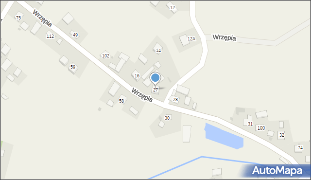 Wrzępia, Wrzępia, 27, mapa Wrzępia