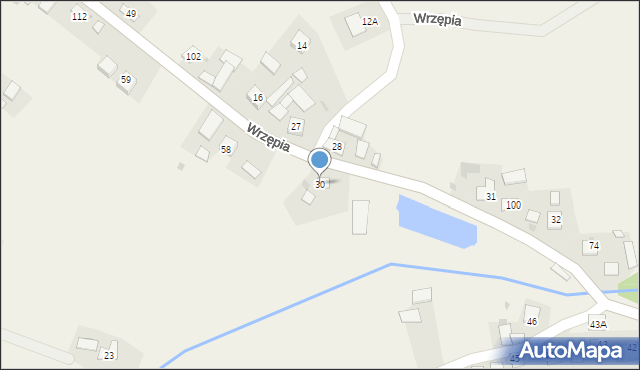 Wrzępia, Wrzępia, 30, mapa Wrzępia