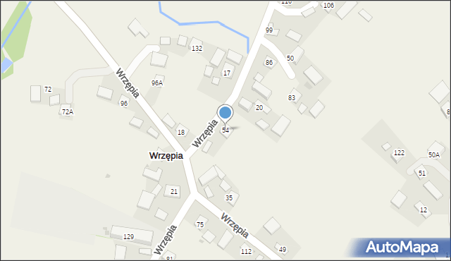 Wrzępia, Wrzępia, 54, mapa Wrzępia