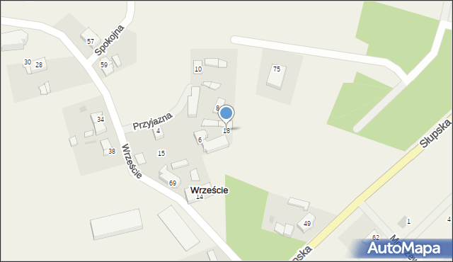 Wrzeście, Wrzeście, 18, mapa Wrzeście