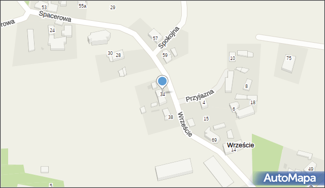 Wrzeście, Wrzeście, 40, mapa Wrzeście