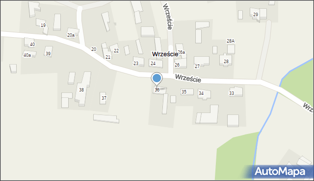 Wrzeście, Wrzeście, 36, mapa Wrzeście