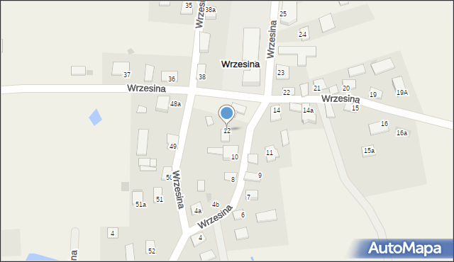 Wrzesina, Wrzesina, 12, mapa Wrzesina