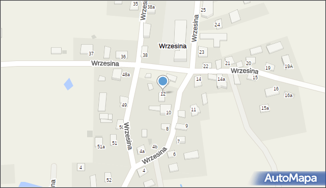 Wrzesina, Wrzesina, 12, mapa Wrzesina