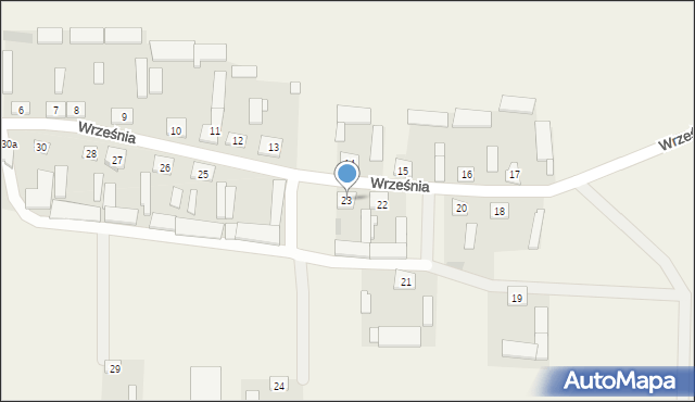 Września, Września, 23, mapa Wrześni