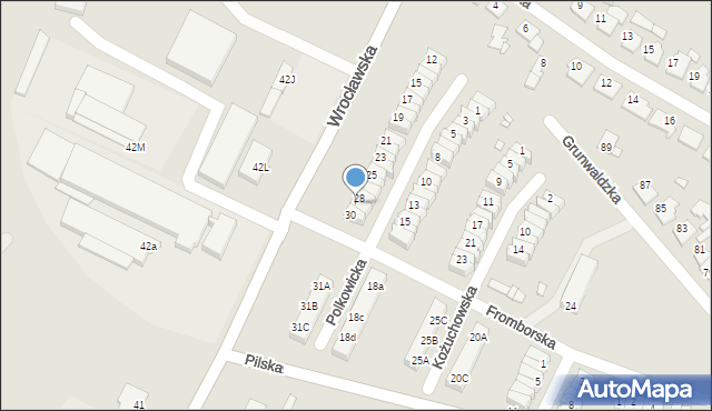 Września, Wrocławska, 29, mapa Wrześni