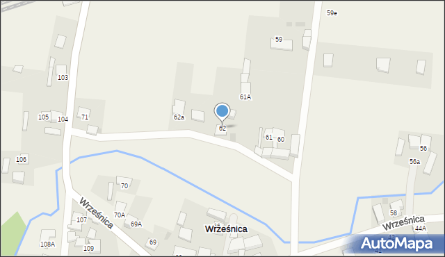 Wrześnica, Wrześnica, 62, mapa Wrześnica