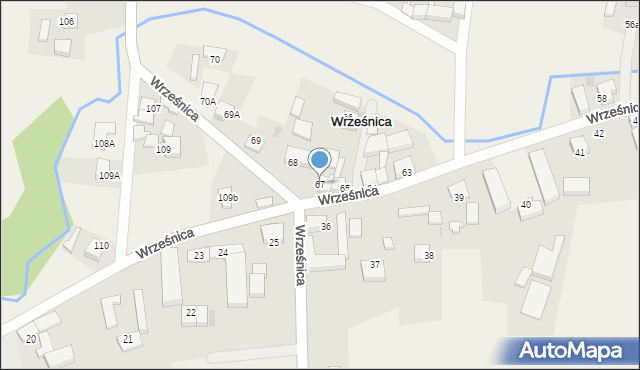 Wrześnica, Wrześnica, 67, mapa Wrześnica