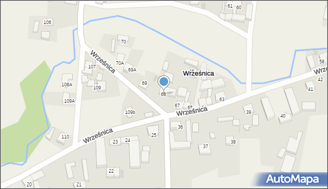 Wrześnica, Wrześnica, 68, mapa Wrześnica