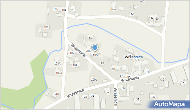 Wrześnica, Wrześnica, 69A, mapa Wrześnica