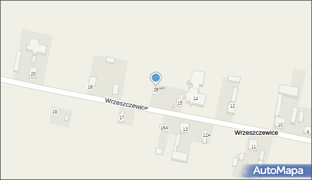 Wrzeszczewice, Wrzeszczewice, 16, mapa Wrzeszczewice