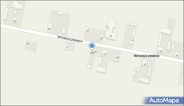 Wrzeszczewice, Wrzeszczewice, 16A, mapa Wrzeszczewice