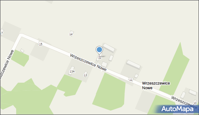 Wrzeszczewice Nowe, Wrzeszczewice Nowe, 12, mapa Wrzeszczewice Nowe