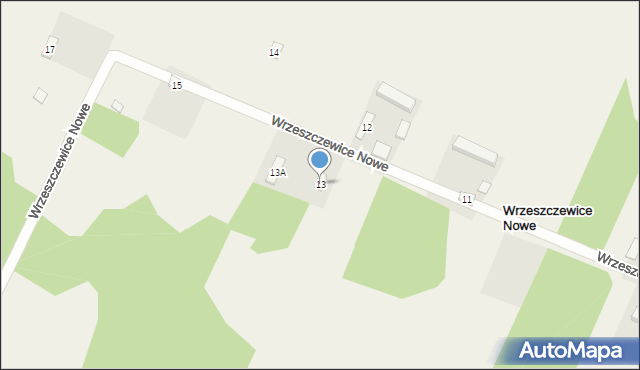 Wrzeszczewice Nowe, Wrzeszczewice Nowe, 13, mapa Wrzeszczewice Nowe