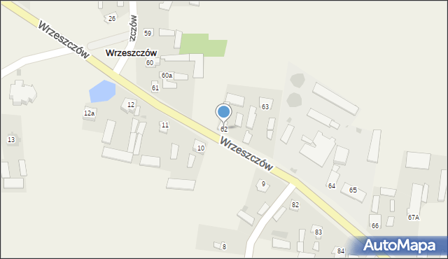 Wrzeszczów, Wrzeszczów, 62, mapa Wrzeszczów