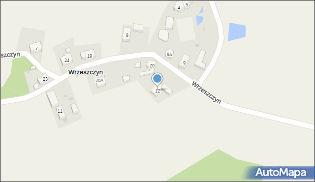 Wrzeszczyn, Wrzeszczyn, 12, mapa Wrzeszczyn