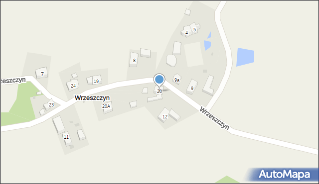 Wrzeszczyn, Wrzeszczyn, 20, mapa Wrzeszczyn