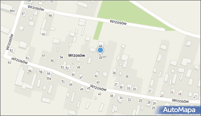 Wrzosów, Wrzosów, 43, mapa Wrzosów