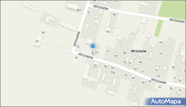 Wrzosów, Wrzosów, 61, mapa Wrzosów