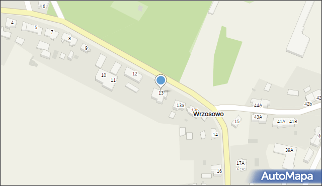 Wrzosowo, Wrzosowo, 13, mapa Wrzosowo