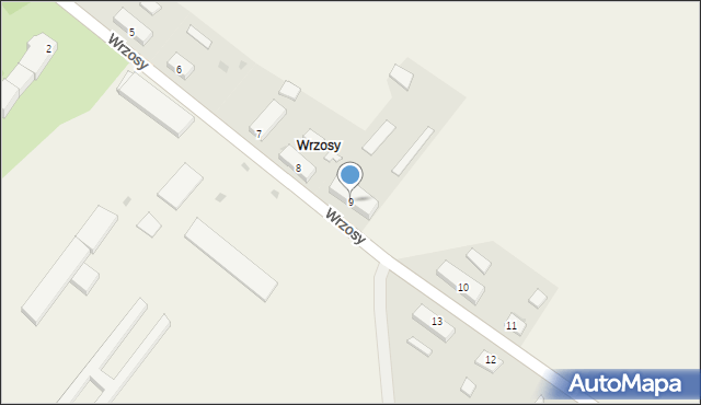 Wrzosy, Wrzosy, 9, mapa Wrzosy