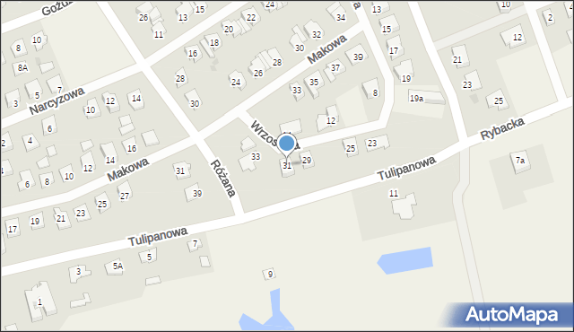 Występ, Wrzosowa, 31, mapa Występ