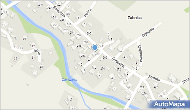 Żabnica, Wrzosowa, 2, mapa Żabnica