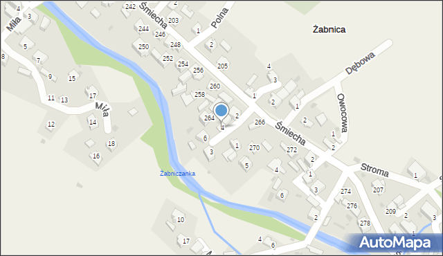 Żabnica, Wrzosowa, 4, mapa Żabnica