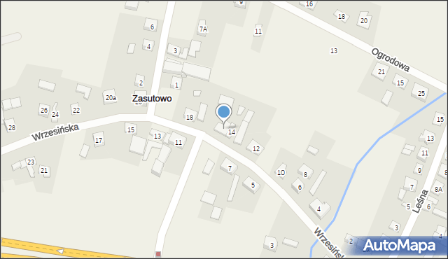 Zasutowo, Wrzesińska, 16, mapa Zasutowo